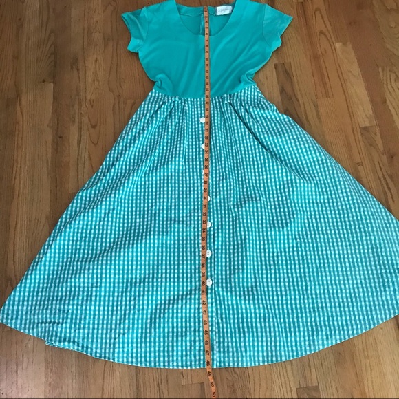 True Vintage Gingham Casual Full Skirt Midi Dress - Picture 16 of 16